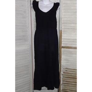 Old Navy Dress Size XL Smocked Lace Strap Sleeve Pockets Ruffle Hem Whimsy Goth